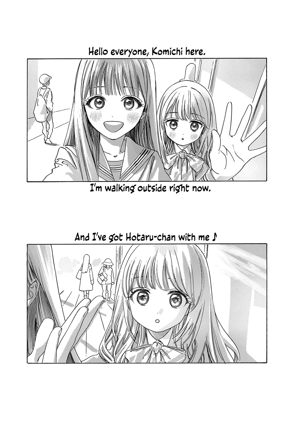 Akebi-chan no Sailor Fuku Chapter 72.5 page 2 - Chapter 72.5: [Hotaru & Komichi VLOG]