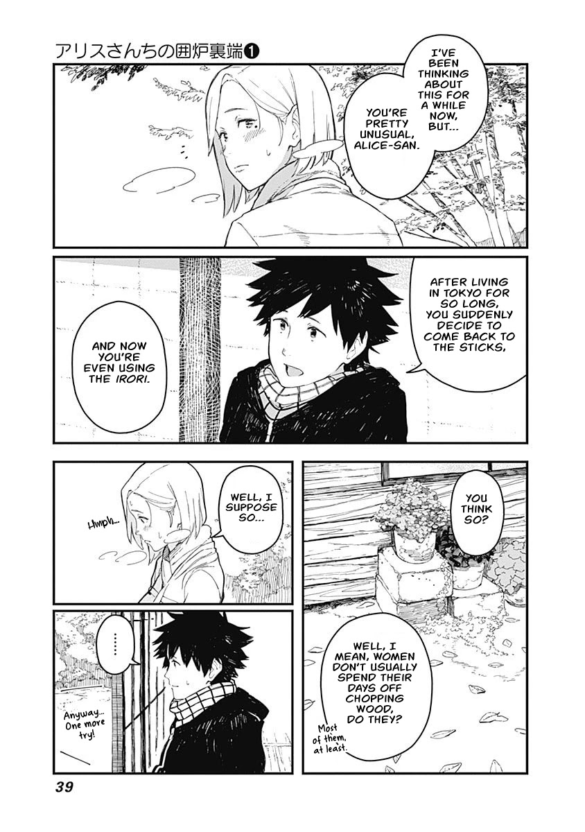 Alice-san Chi no Iroribata Chapter 2 page 9 - Chapter 2: Wood-chopping and Zenzai
