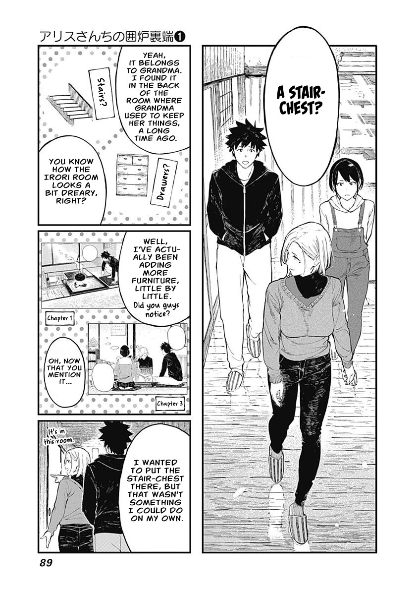 Alice-san Chi no Iroribata Chapter 4 page 5 - Chapter 4: Roasted Sweet Potatoes and Stair-chest
