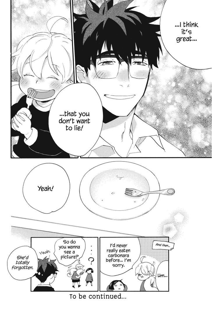Amaama to Inazuma Chapter 24.2 page 32 - Chapter 24 v2 : Liars and Parme-whatsit and Carbonara Spaghetti