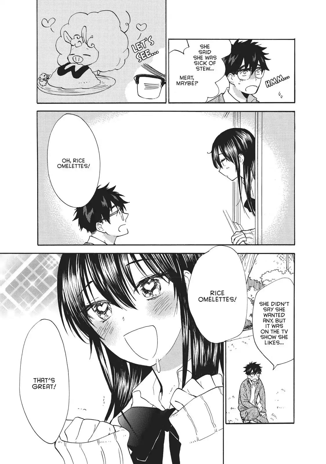 Amaama to Inazuma Chapter 50 page 17 - Chapter 50: Make-Peach Rice Omelettes