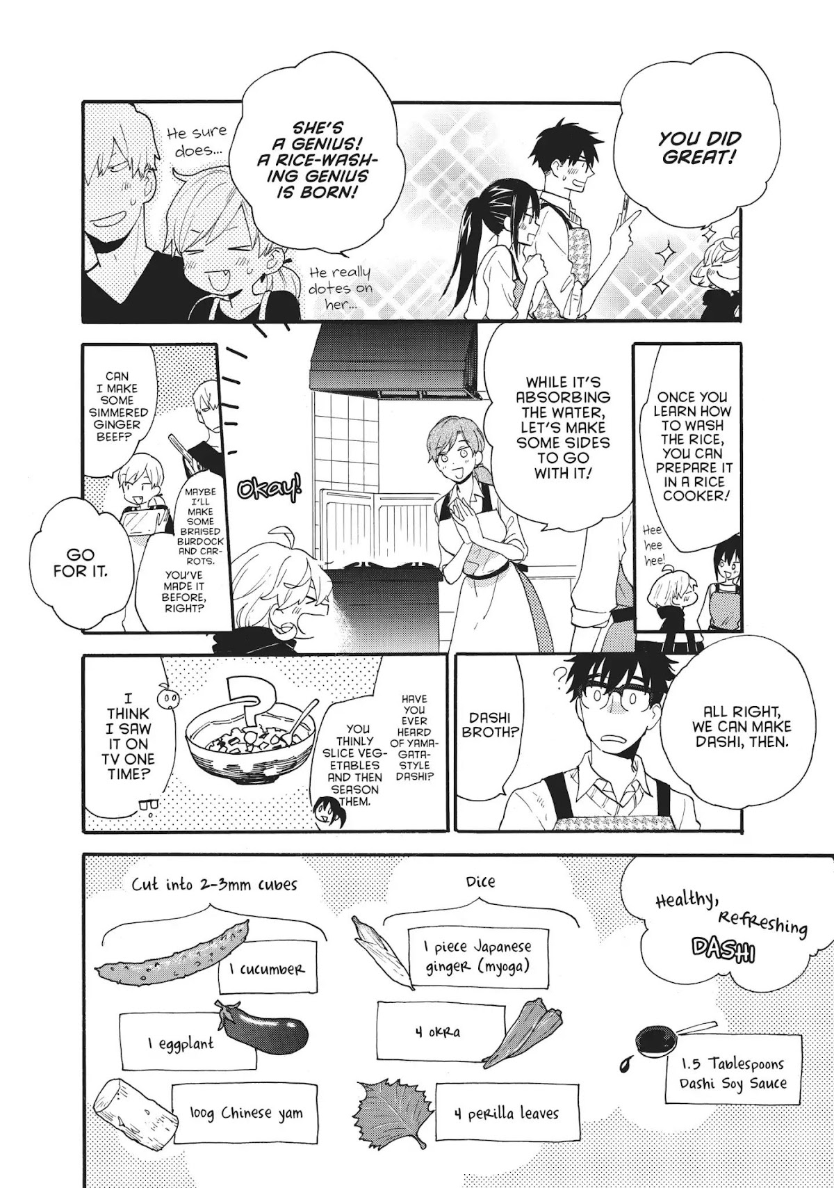 Amaama to Inazuma Chapter 56 page 14 - Chapter 56: Donabe Rice and Everybody's Recipes