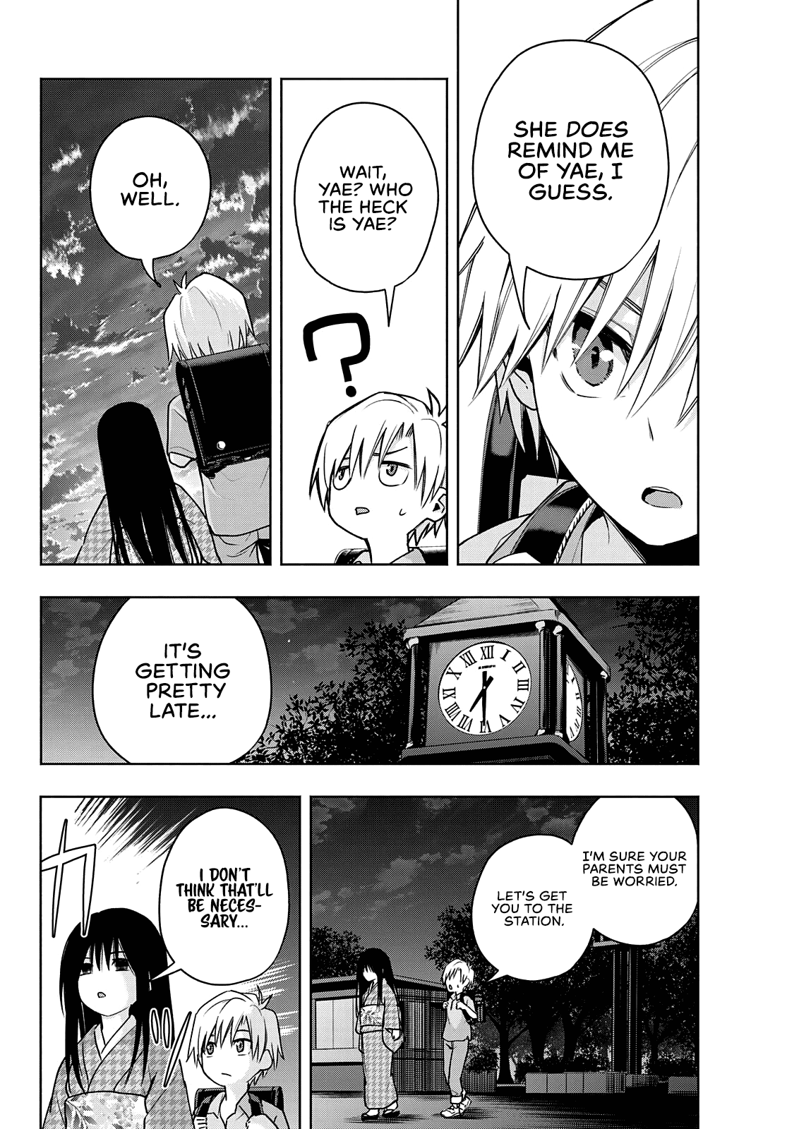Amagami-san Chi no Enmusubi Chapter 38 page 13 - Chapter 38: The true colors of the night, Inception
