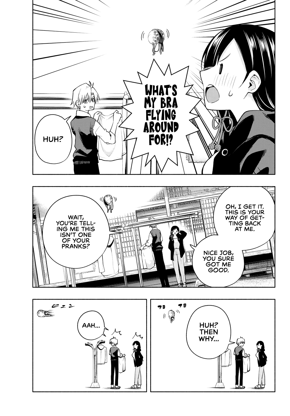 Amagami-san Chi no Enmusubi Chapter 85 page 4 - Chapter 85: The flying brassiere