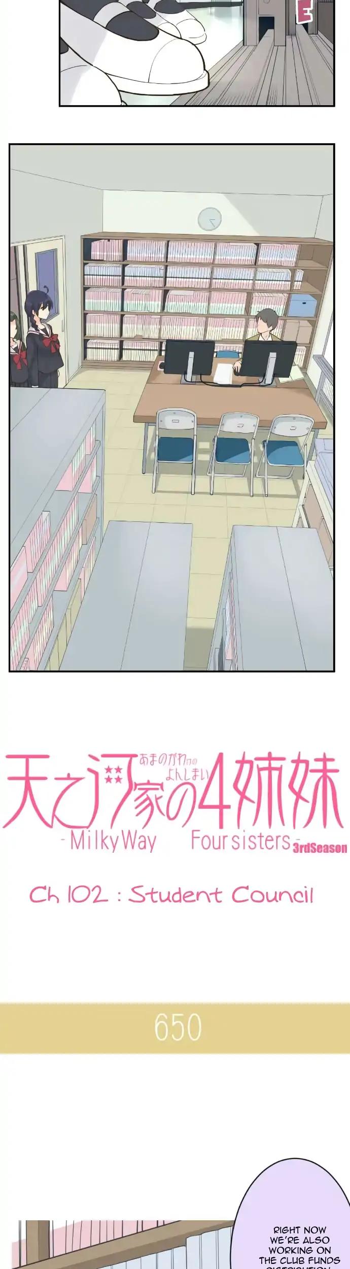 Amanogawa Ke No Yon Shimai Chapter 102 page 3 - Chapter 102: Student Council