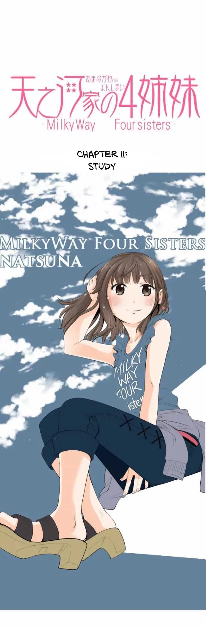 Amanogawa Ke No Yon Shimai Chapter 11 page 1 - Chapter 11: Study