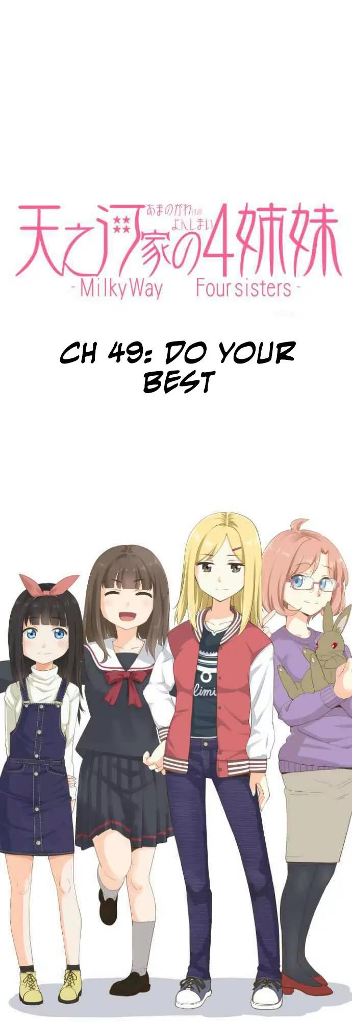 Amanogawa Ke No Yon Shimai Chapter 49 page 3 - Chapter 49: Do Your Best