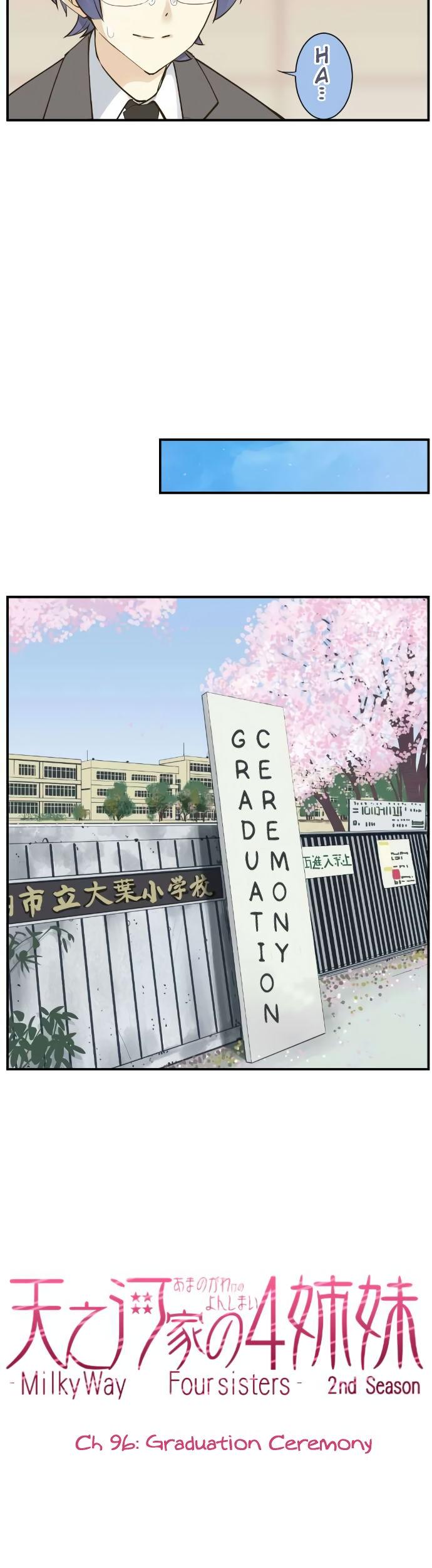 Amanogawa Ke No Yon Shimai Chapter 96 page 3 - Chapter 96: Graduation Ceremony