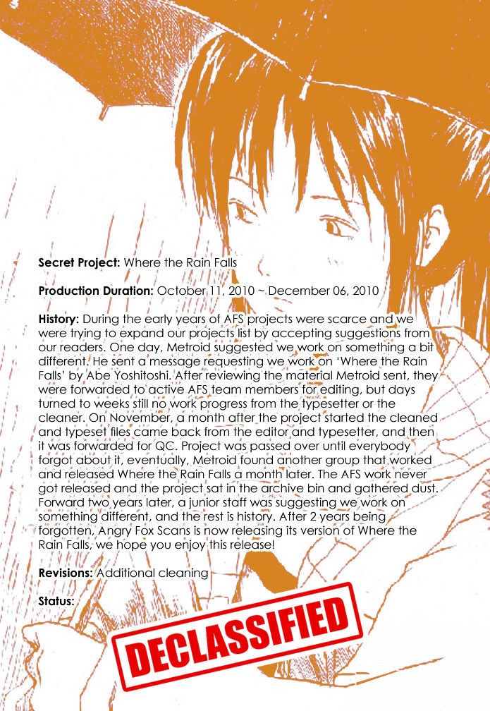 Ame no Furu Basho Chapter 0 page 1 - Chapter 0