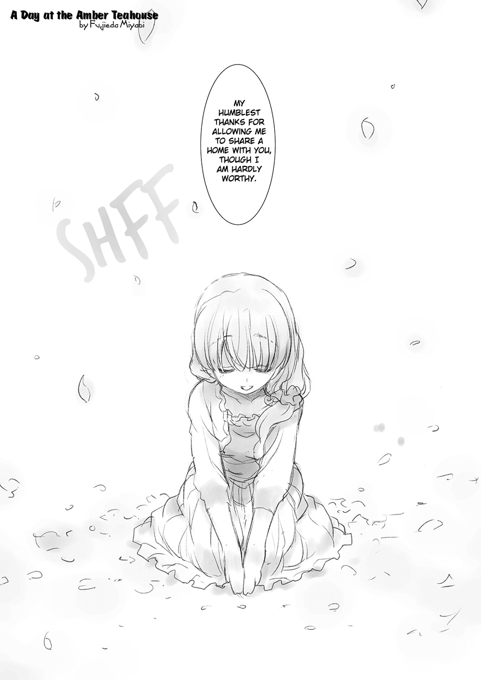 Ameiro Kouchakan Kandan Chapter 15.2 page 1 - Chapter 15.2: A Day at the Amber Teahouse (from Lilyca Winter 2012)