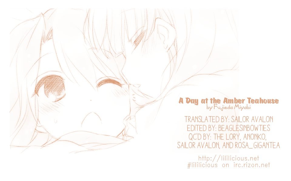 Ameiro Kouchakan Kandan Chapter 15.2 page 14 - Chapter 15.2: A Day at the Amber Teahouse (from Lilyca Winter 2012)