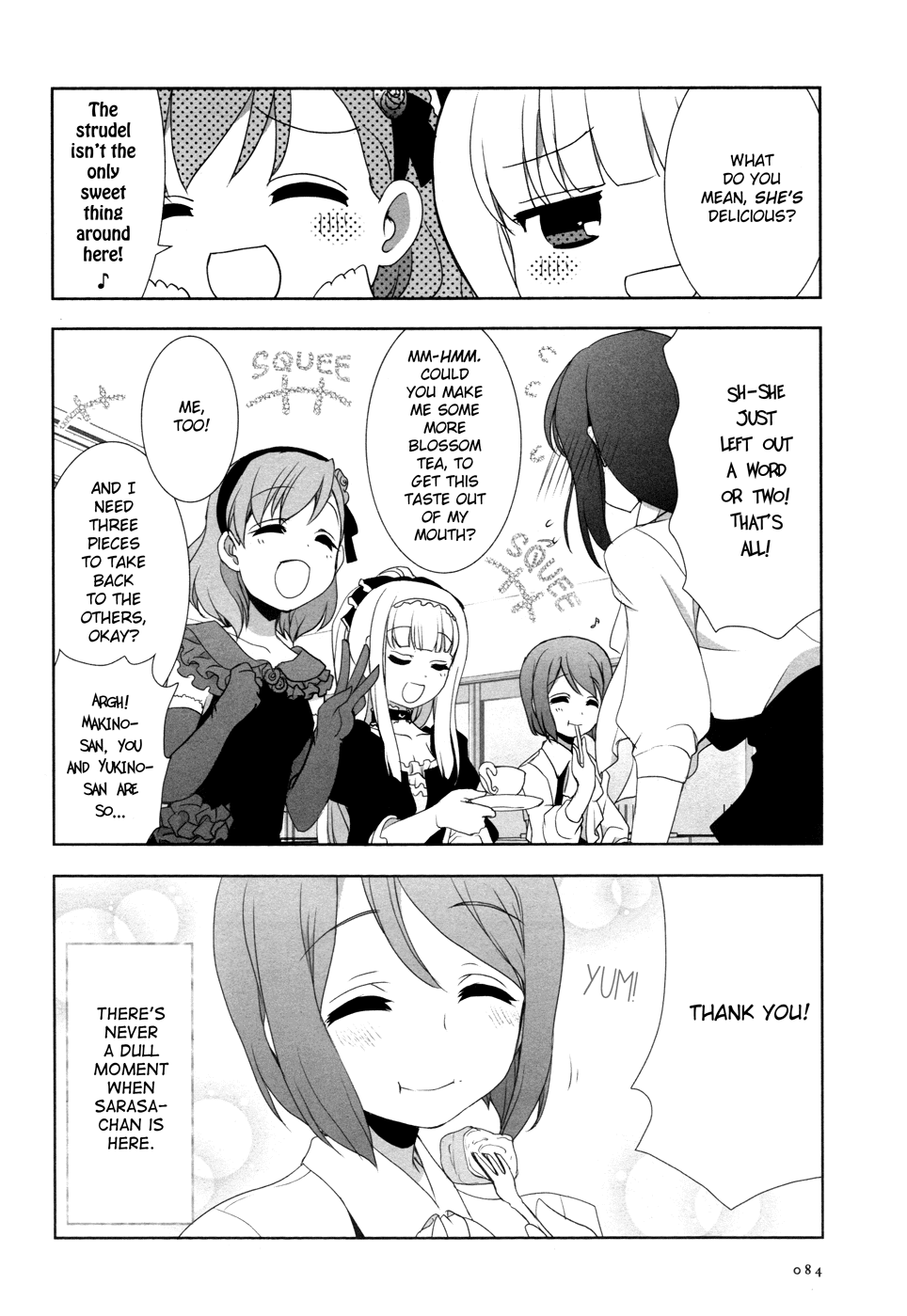 Ameiro Kouchakan Kandan Chapter 15.4 page 14 - Chapter 15.4: A Day at the Amber Teahouse (from Yuri Hime 2015) [END]