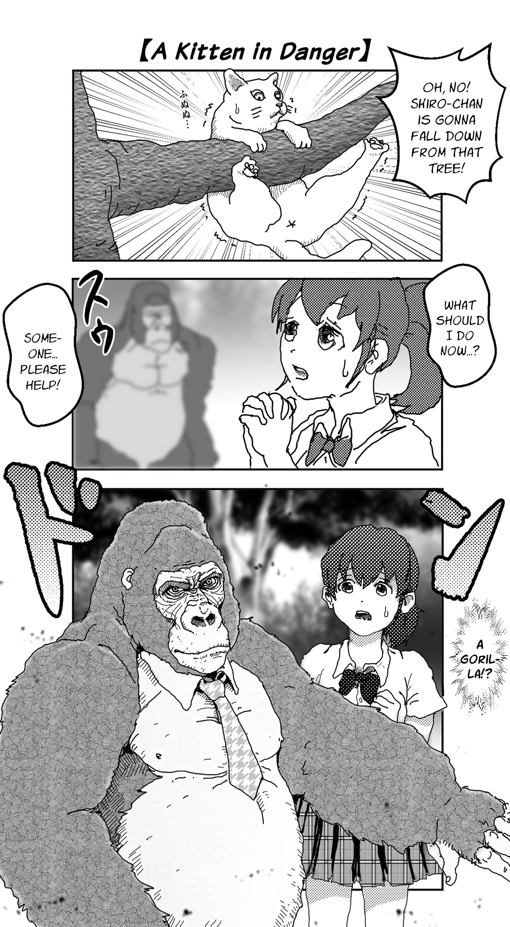An Extremely Attractive Gorilla Chapter 1 page 1 - Chapter 1: A Kitten Stuck in a Tree