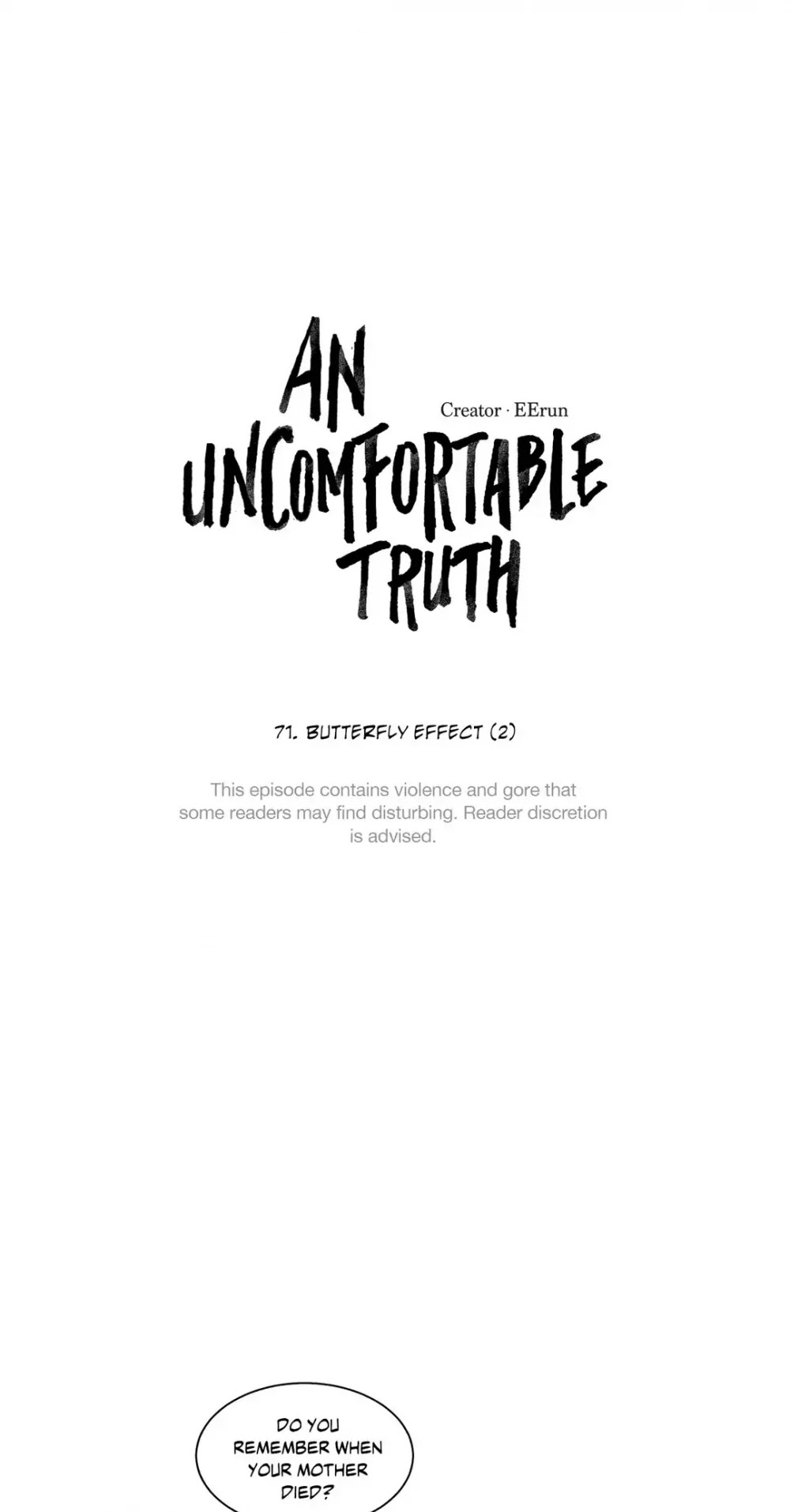 An Uncomfortable Truth Chapter 71 page 1 - Chapter 71: Butterfly Effect (2)