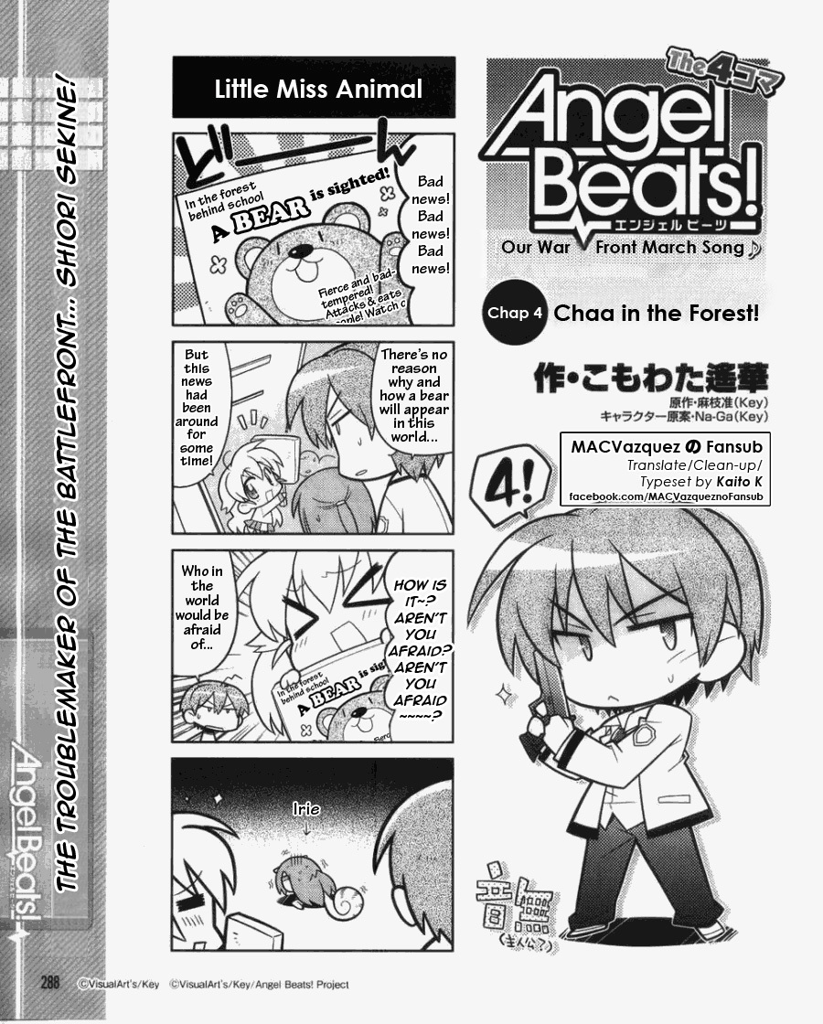 Angel Beats! the 4-Koma - Bokura no Sensen Koushinkyoku Chapter 4 page 1 - Chapter 4: Chaa in the Forest!