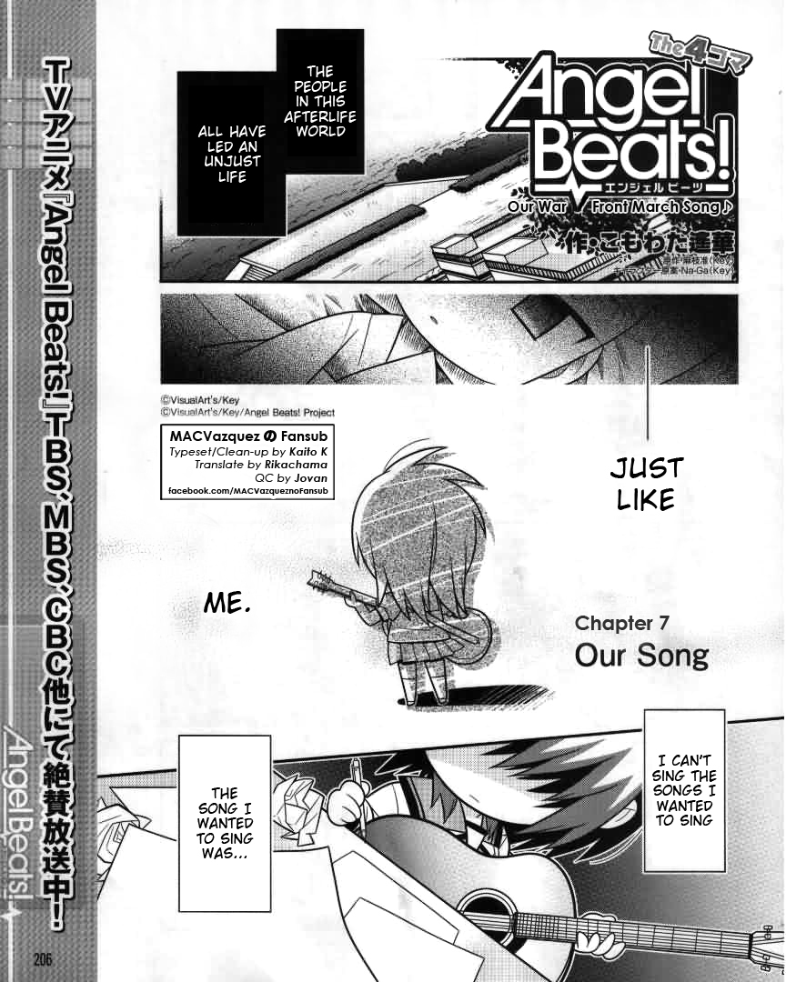 Angel Beats! the 4-Koma - Bokura no Sensen Koushinkyoku Chapter 7 page 1 - Chapter 7: Our Song