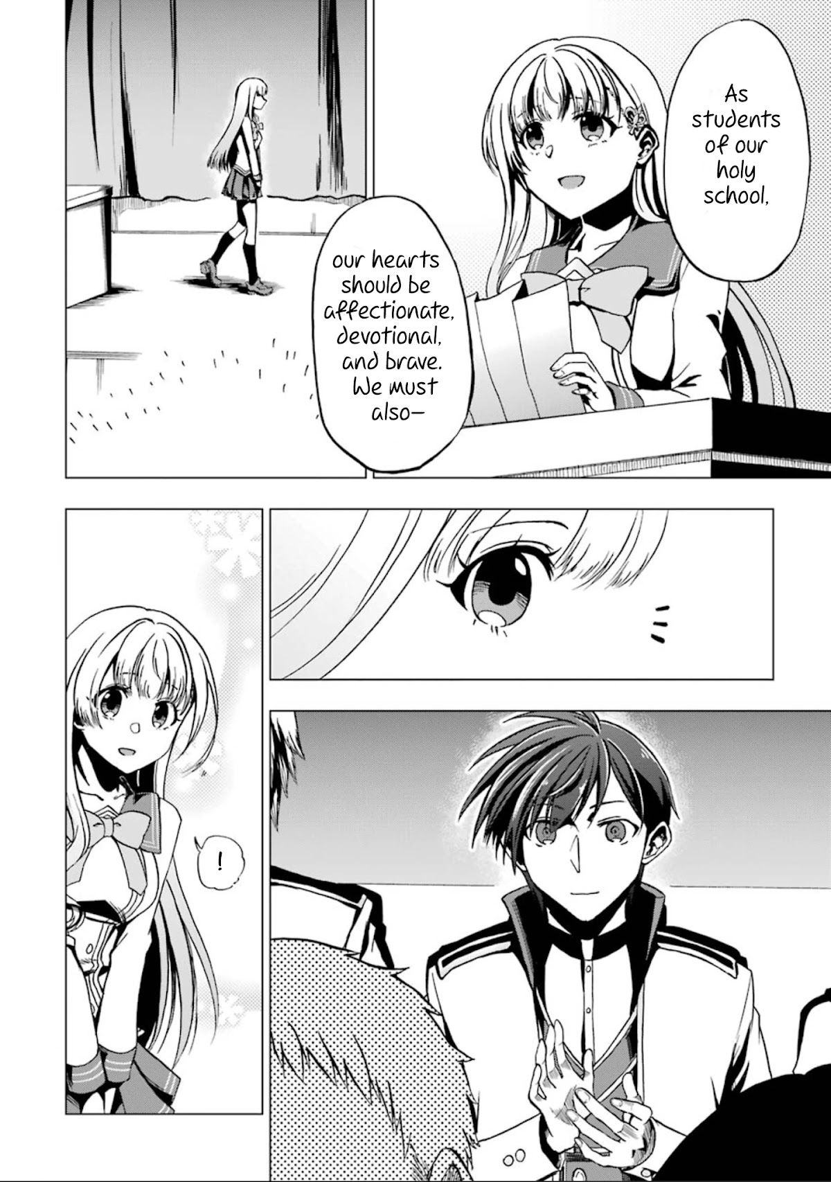 Ankoku Kishi no Ore desu Ga Saikyou no Seikishi wo Mezashimasu Chapter 2 page 27 - Chapter 2: The Dark Knight Goes to School