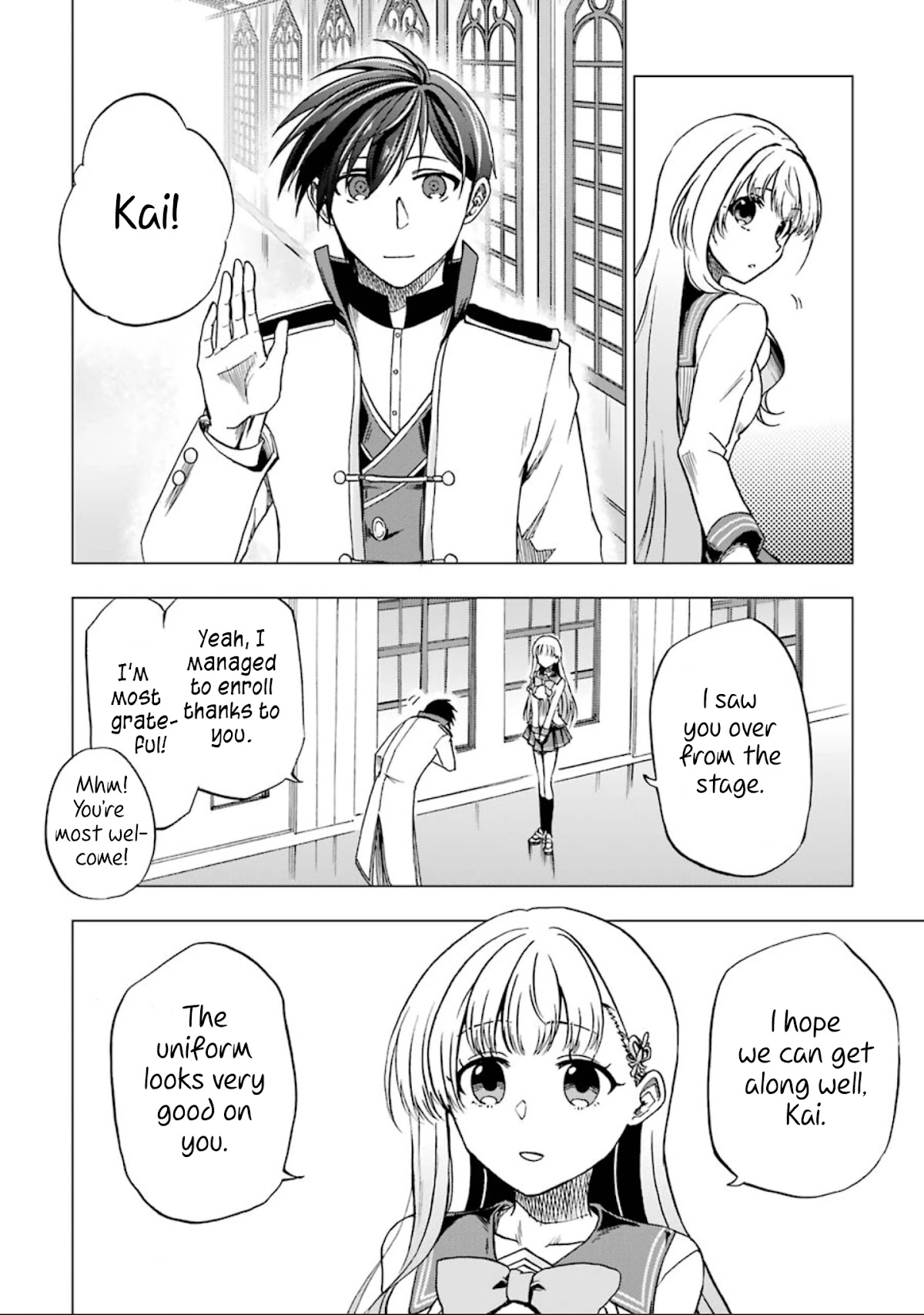 Ankoku Kishi no Ore desu Ga Saikyou no Seikishi wo Mezashimasu Chapter 2 page 29 - Chapter 2: The Dark Knight Goes to School