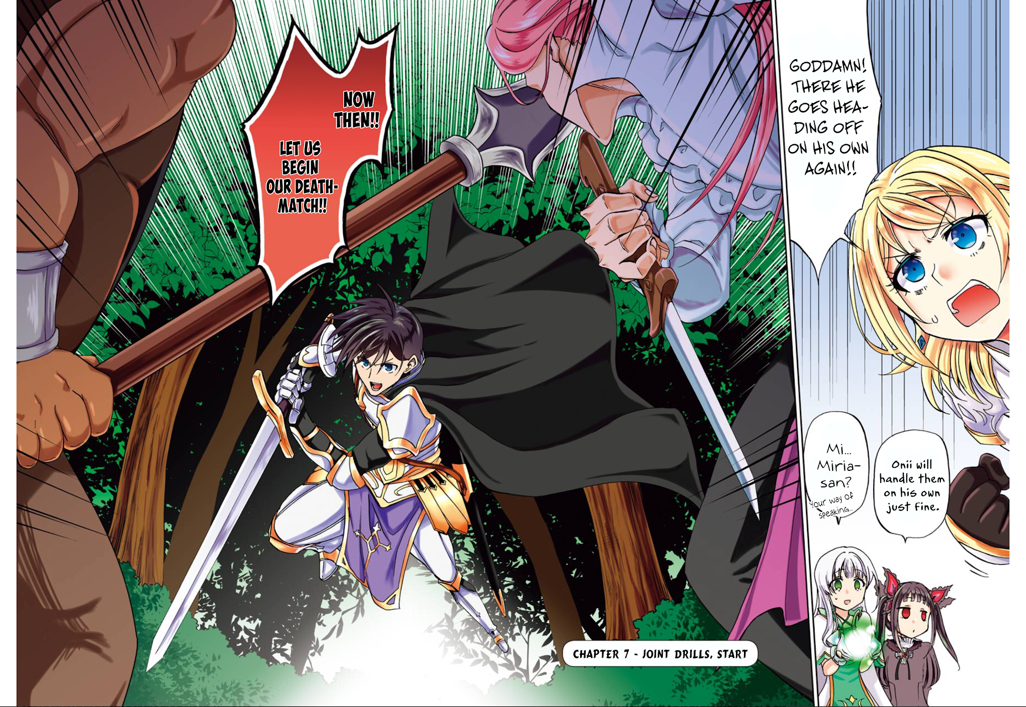 Ankoku Kishi no Ore desu Ga Saikyou no Seikishi wo Mezashimasu Chapter 7 page 3 - Chapter 7: Joint Drills, Start