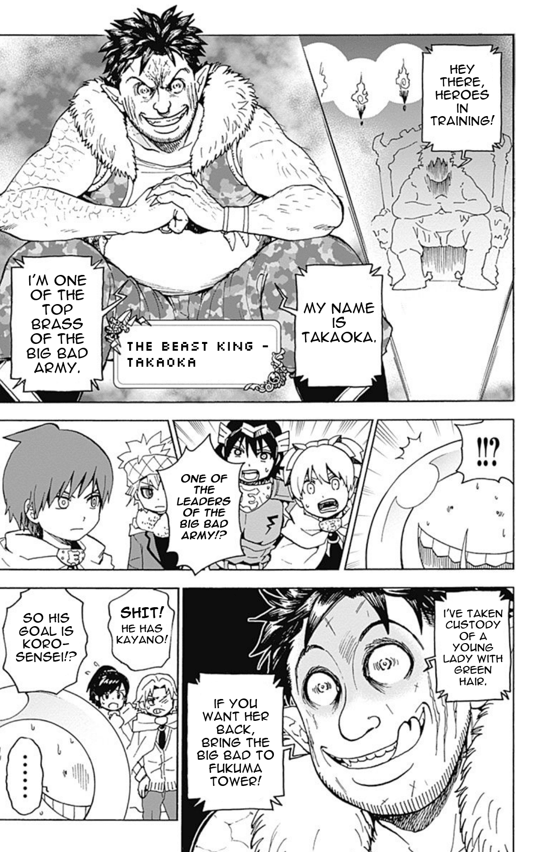 Ansatsu Kyoushitsu Spin-off Koro-sense Q! Chapter 18 page 9 - Chapter 18: Takaoka, The Beast King