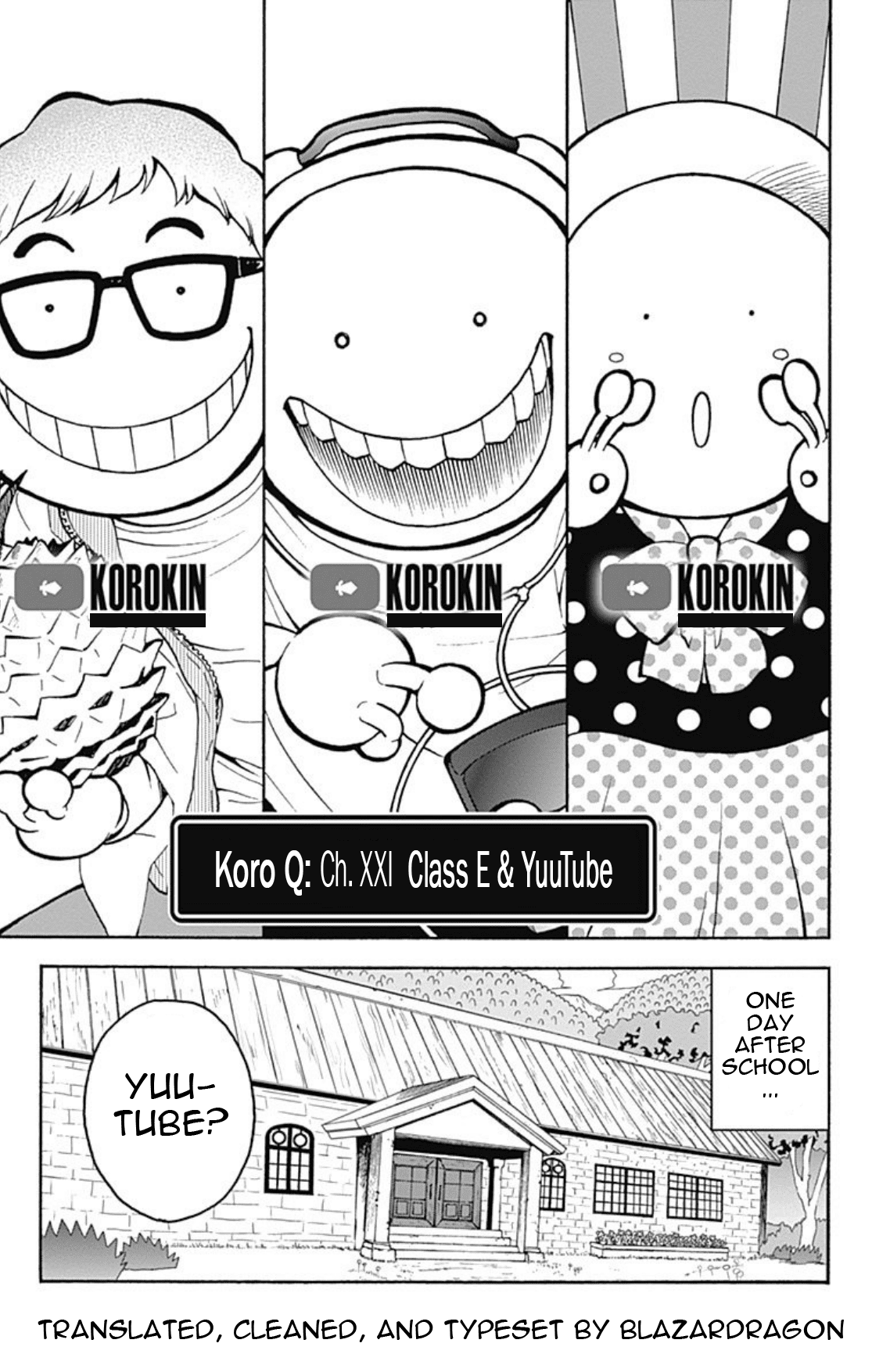 Ansatsu Kyoushitsu Spin-off Koro-sense Q! Chapter 21 page 1 - Chapter 21: Class E & YuuTube