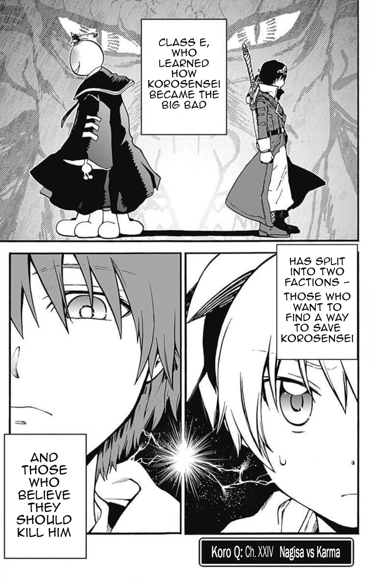 Ansatsu Kyoushitsu Spin-off Koro-sense Q! Chapter 24 page 1 - Chapter 24: Nagisa vs Karma