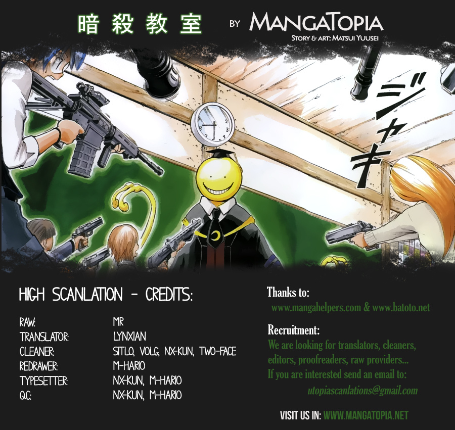 Ansatsu Kyoushitsu Chapter 1 page 1 - Chapter 1 : Assassination Time.