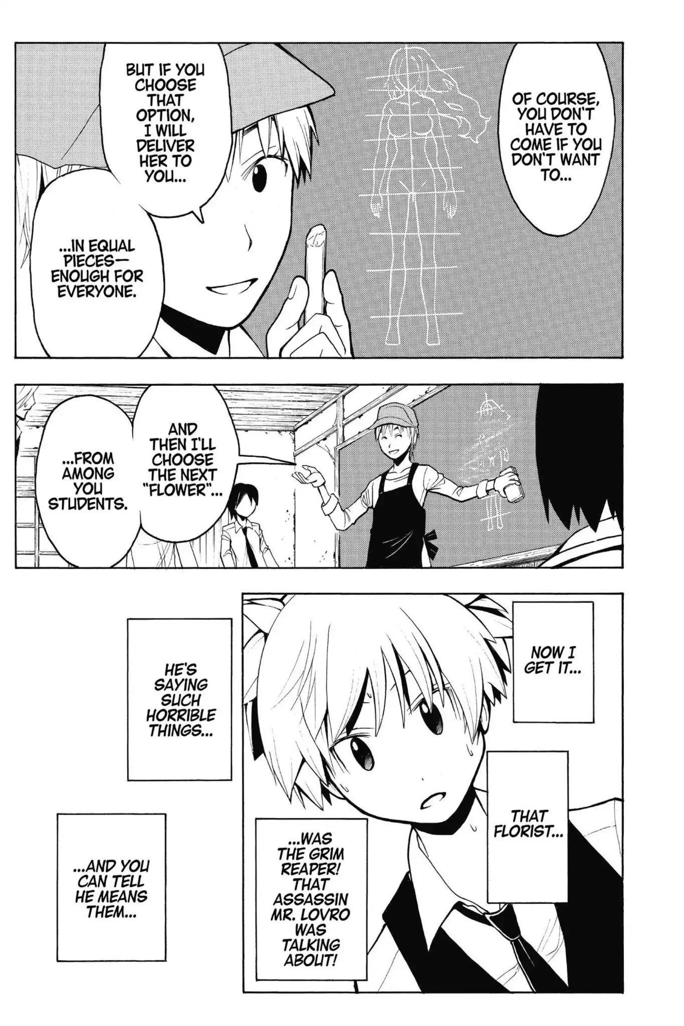 Ansatsu Kyoushitsu Chapter 100 page 15 - Chapter 100: Vol.12 CLASS 100: Time for the Grim Reaper