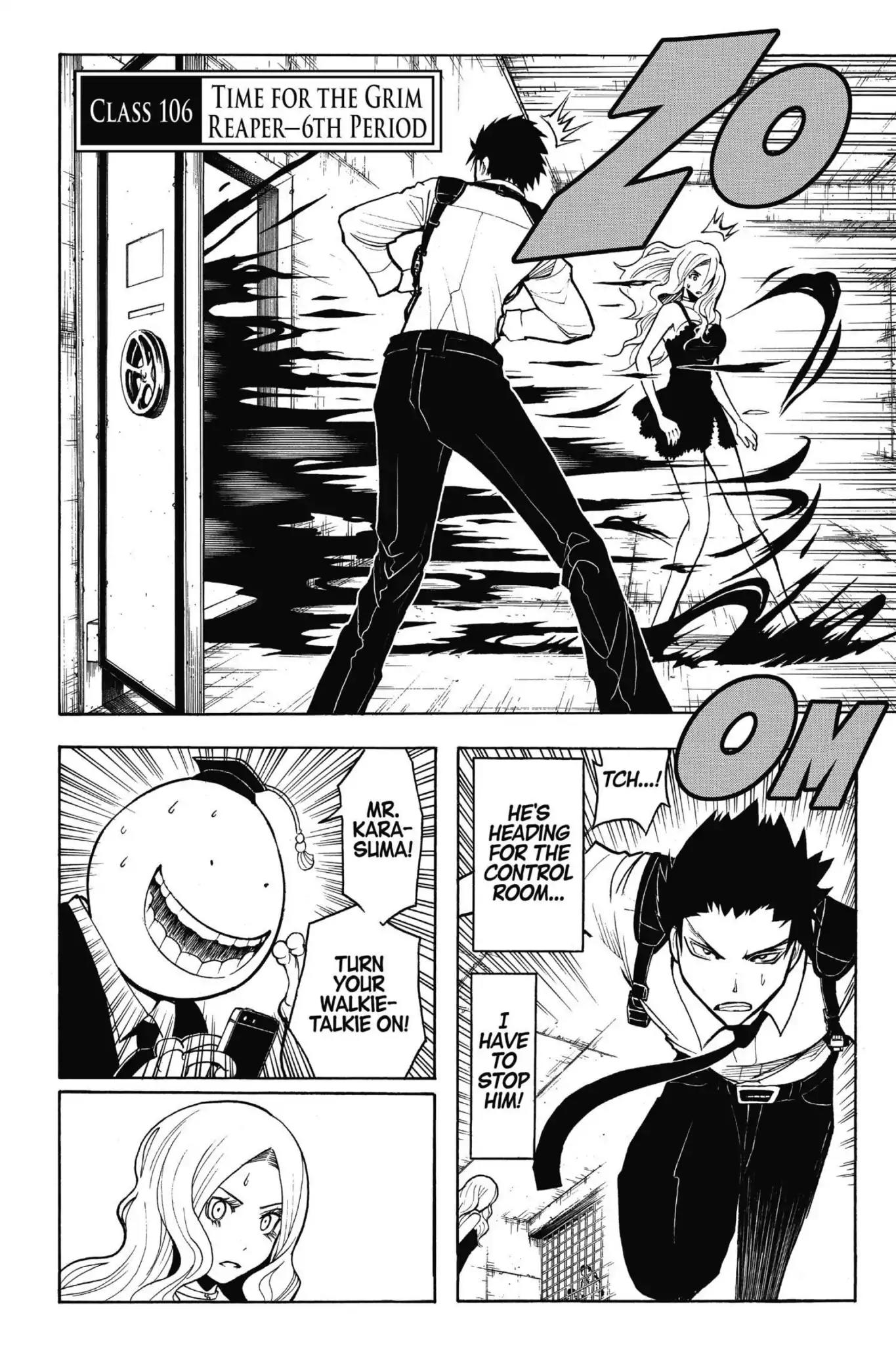 Ansatsu Kyoushitsu Chapter 106 page 2 - Chapter 106: Vol.12 CLASS 106: Time for the Grim Reaper-6th Period