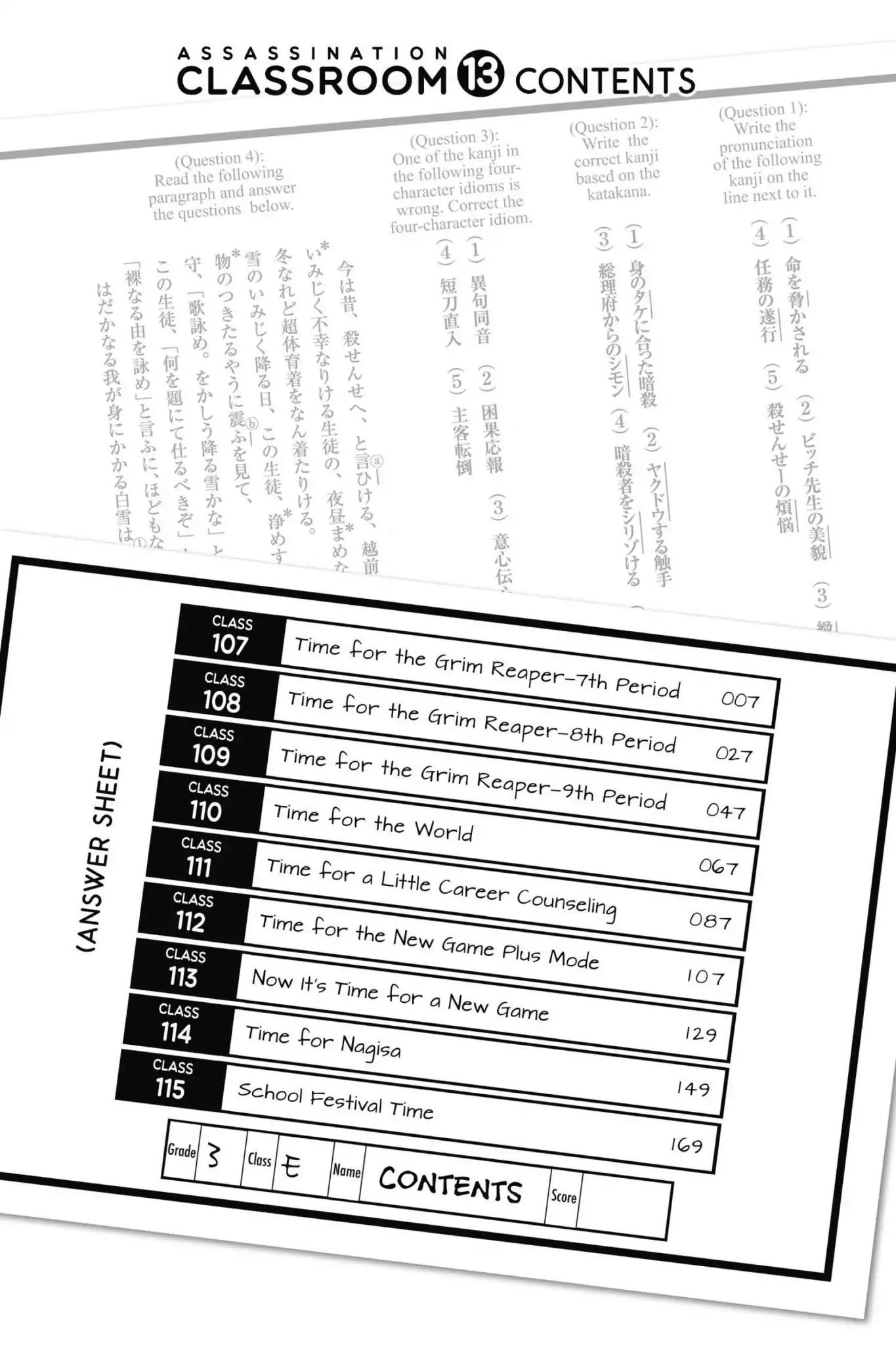Ansatsu Kyoushitsu Chapter 107 page 6 - Chapter 107: Vol.13 CLASS 107: Time for the Grim Reaper-7th Period