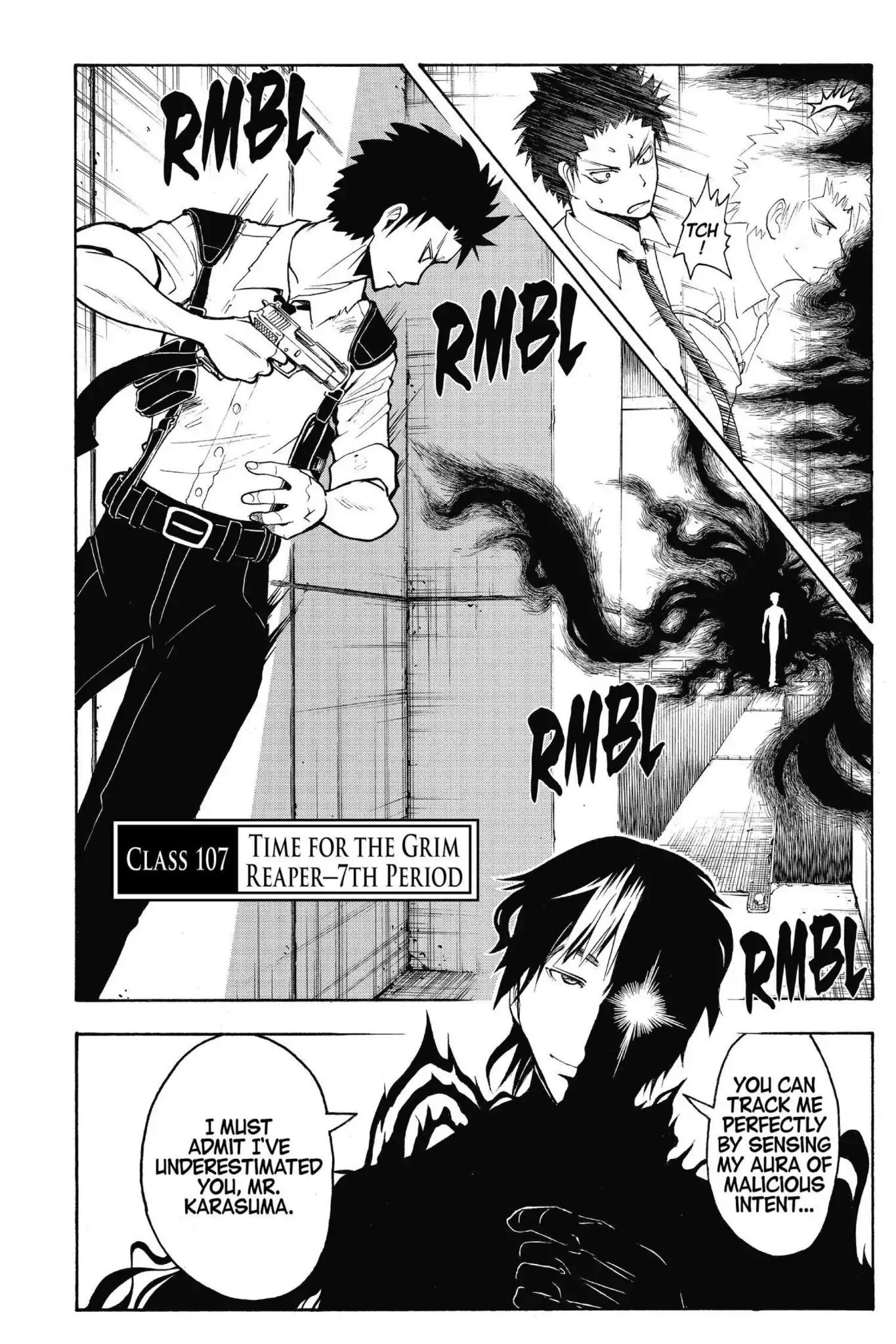 Ansatsu Kyoushitsu Chapter 107 page 8 - Chapter 107: Vol.13 CLASS 107: Time for the Grim Reaper-7th Period