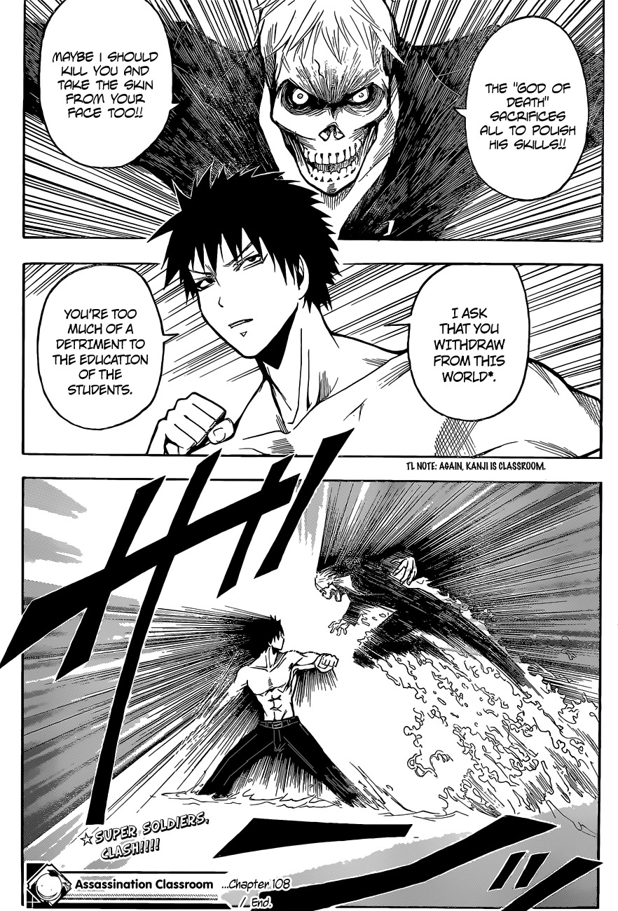 Ansatsu Kyoushitsu Chapter 108 page 20 - Chapter 108 : "God of Death" Time - 8th Hour