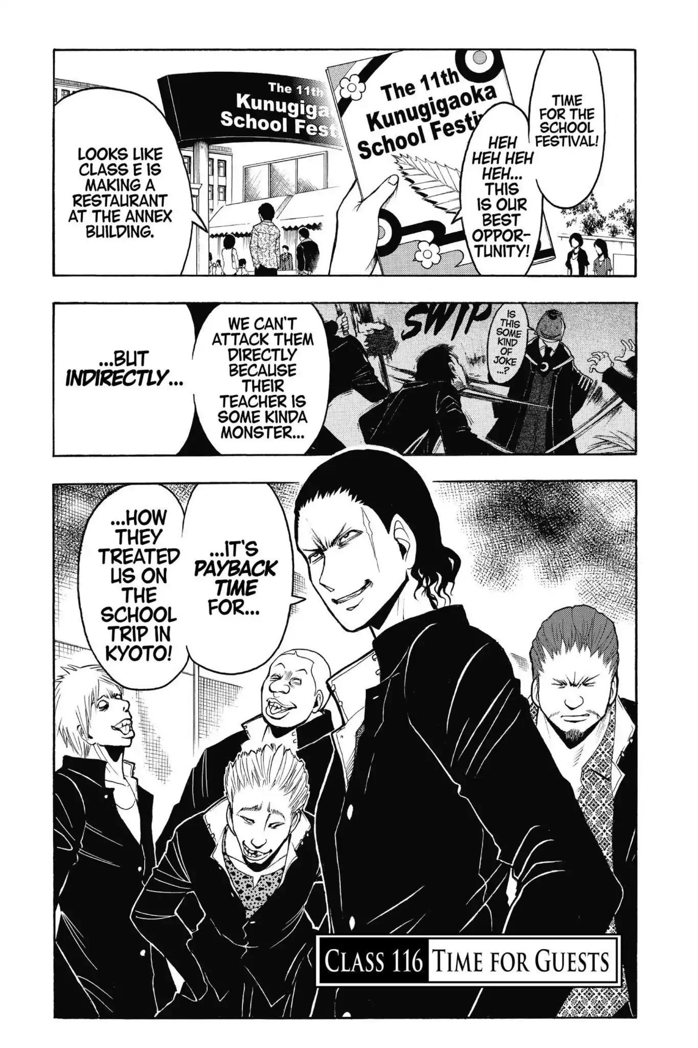 Ansatsu Kyoushitsu Chapter 116 page 8 - Chapter 116: Vol.14 CLASS 116: Time for Guests