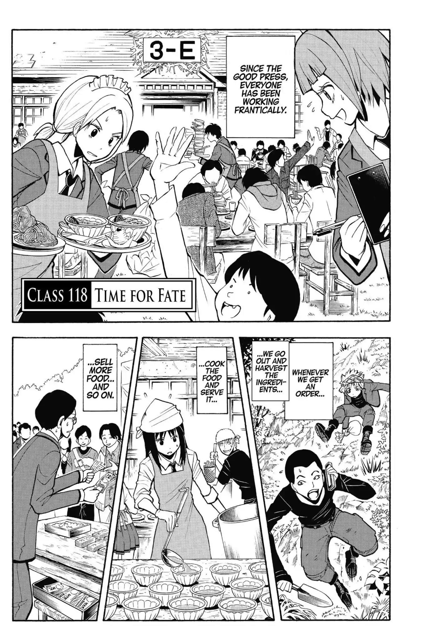 Ansatsu Kyoushitsu Chapter 118 page 1 - Chapter 118: Vol.14 CLASS 118: Time for Fate