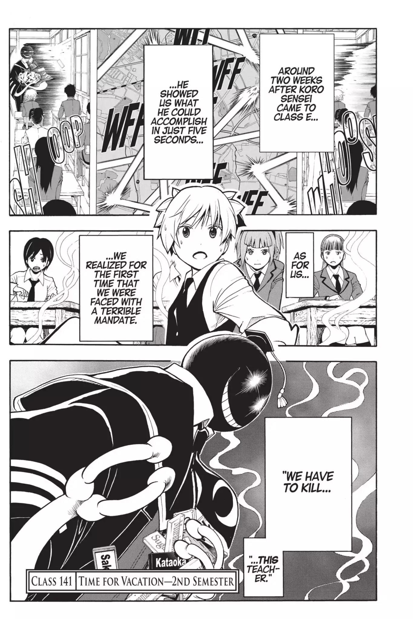 Ansatsu Kyoushitsu Chapter 141 page 1 - Chapter 141: Vol.16 CLASS 141: Time for Vacation-2nd Semester