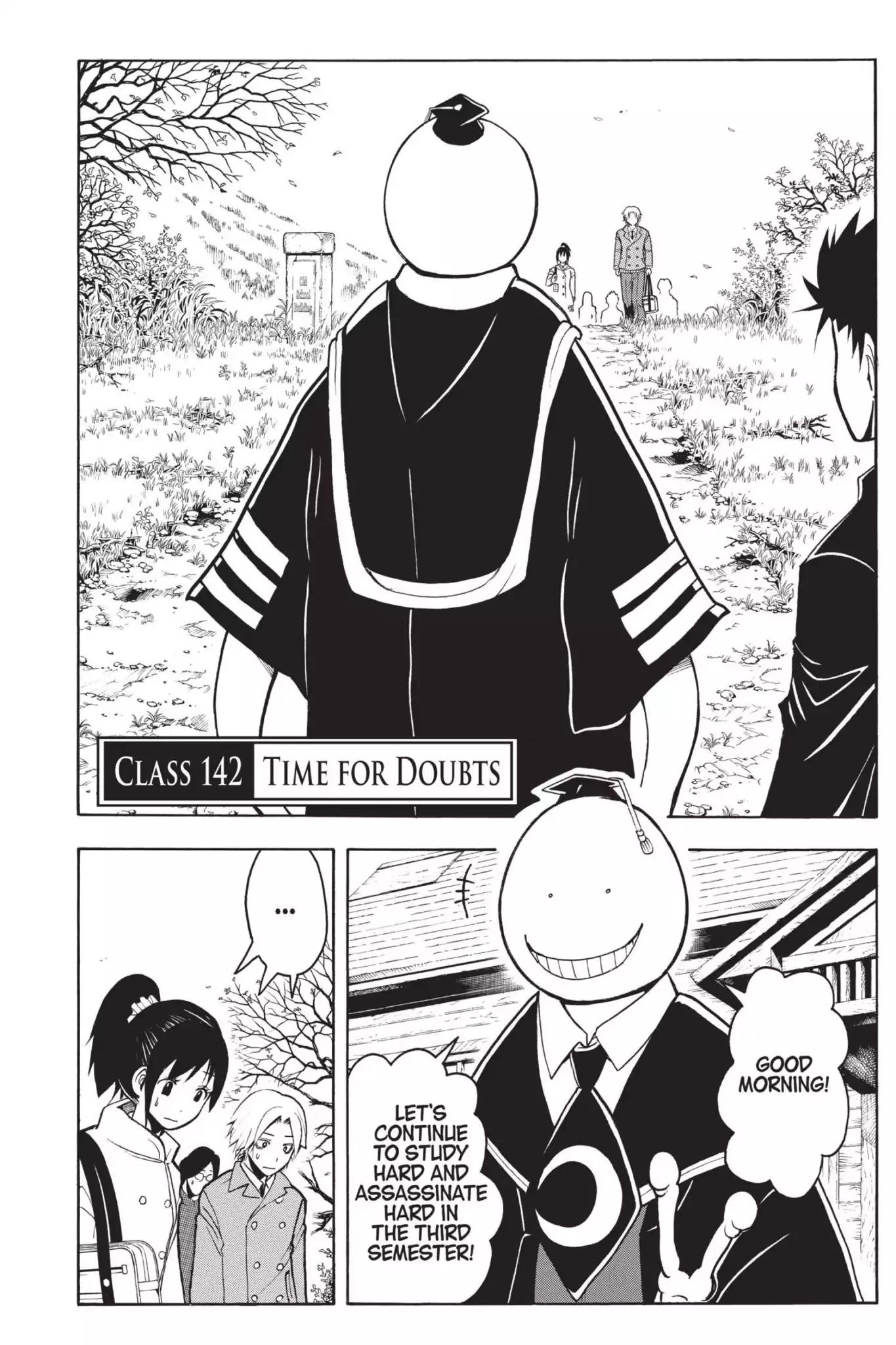 Ansatsu Kyoushitsu Chapter 142 page 10 - Chapter 142: Vol.16 CLASS 142: Time for Doubts