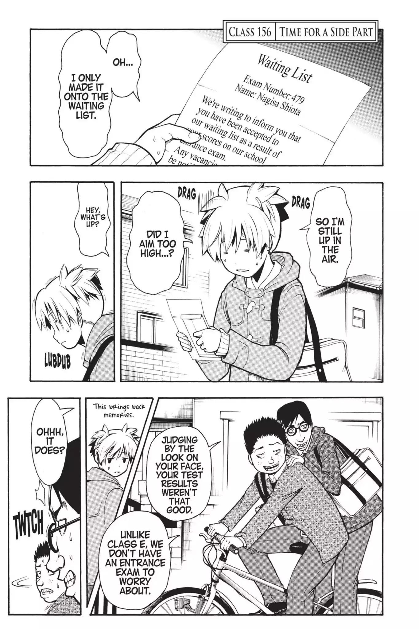 Ansatsu Kyoushitsu Chapter 156 page 1 - Chapter 156: Vol.18 CLASS 156: Time for a Side Part