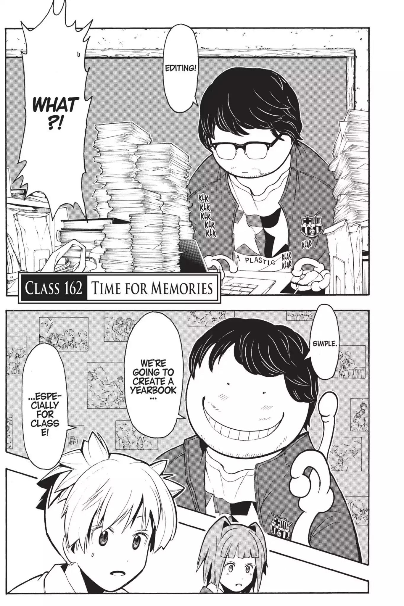 Ansatsu Kyoushitsu Chapter 162 page 1 - Chapter 162: Vol.19 CLASS 162: Time for Memories