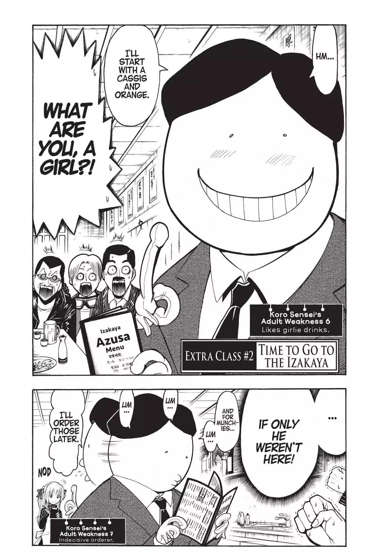 Ansatsu Kyoushitsu Chapter 180.6 page 2 - Vol.21 EXTRA CLASS 2: Time to Go to the Izakaya