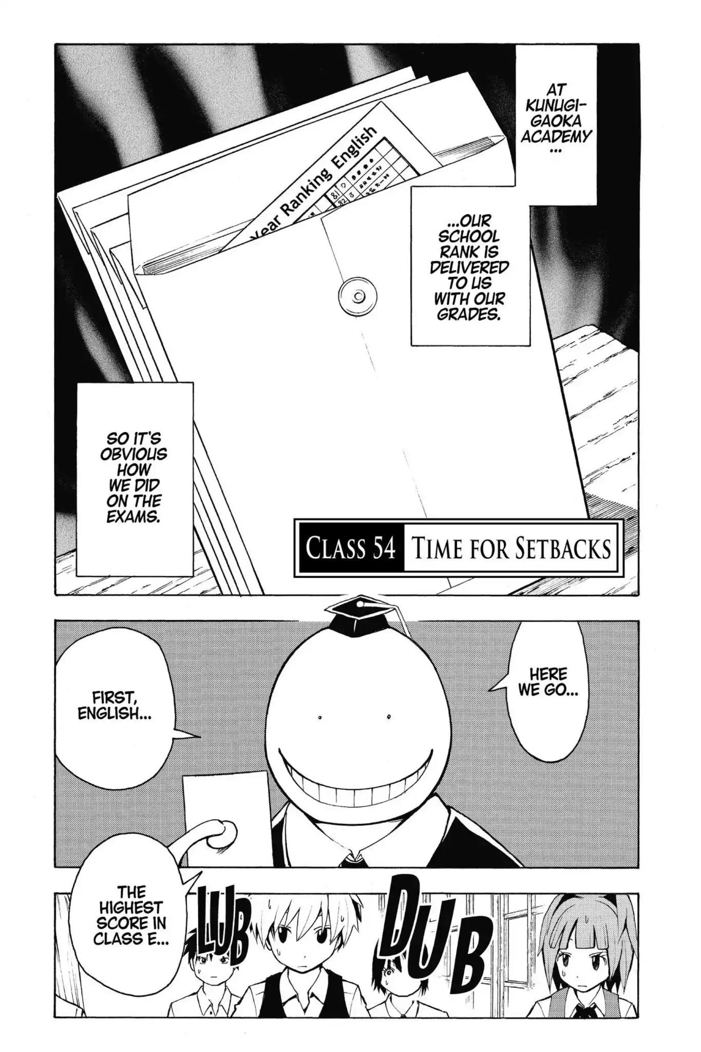 Ansatsu Kyoushitsu Chapter 54 page 1 - Chapter 54: Vol.7 CLASS 54: Time for Setbacks