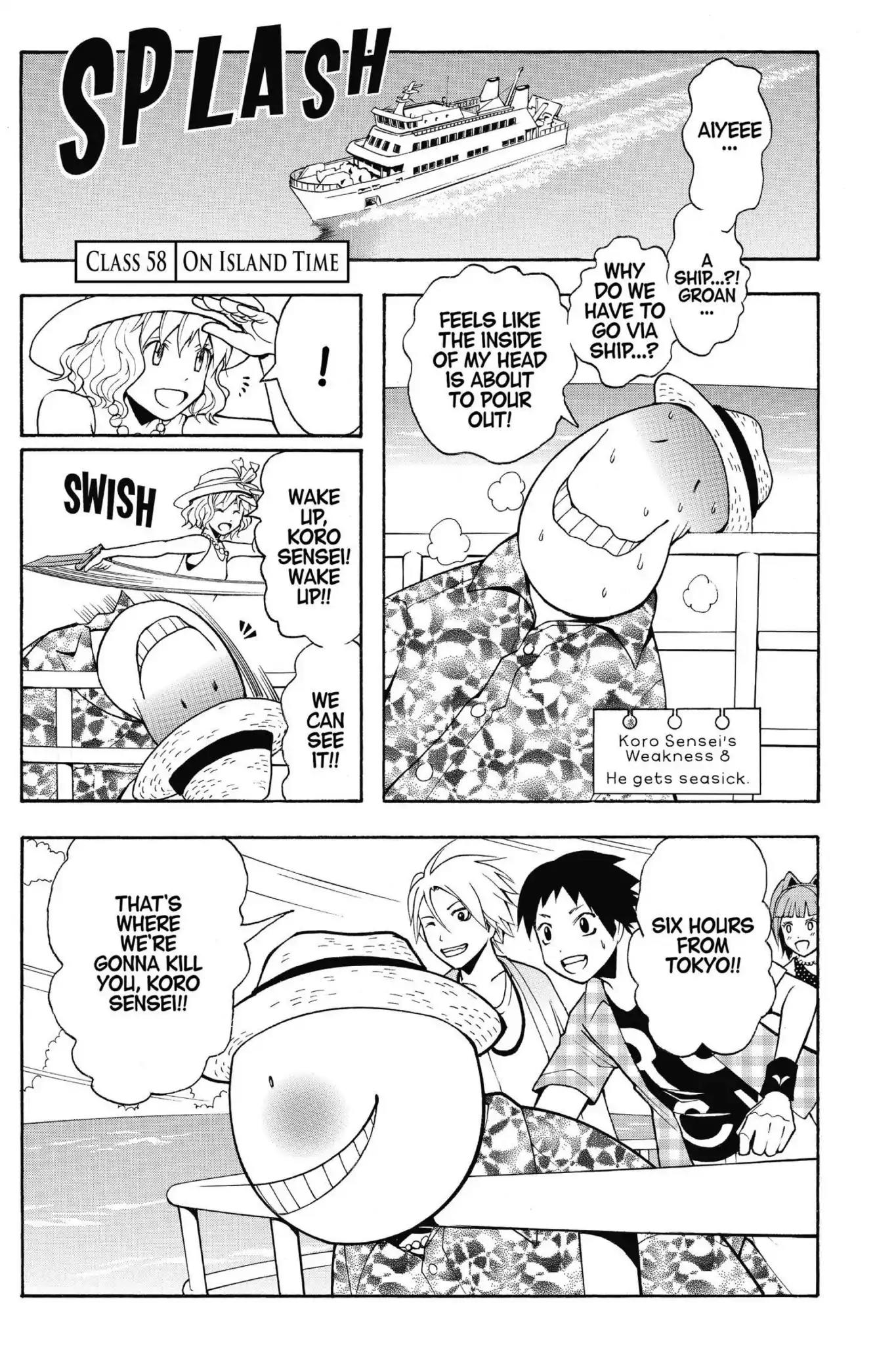 Ansatsu Kyoushitsu Chapter 58 page 1 - Chapter 58: Vol.7 CLASS 58: On Island Time