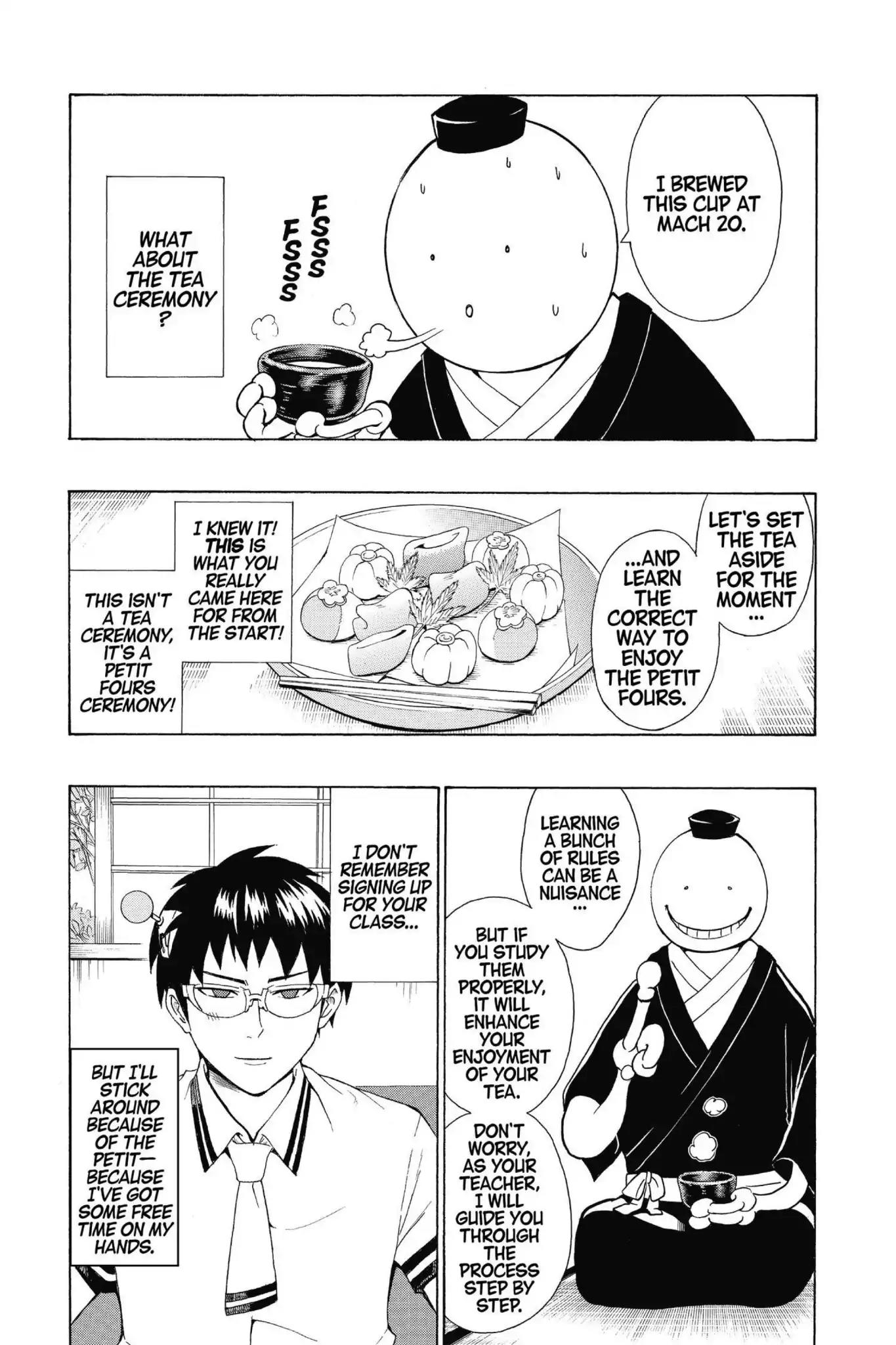 Ansatsu Kyoushitsu Chapter 61.5 page 4 - Vol.7 SPECIAL FEATURE: Special feature II: Koro Sensen vs Kusuo Saiki, Iruma Battle II