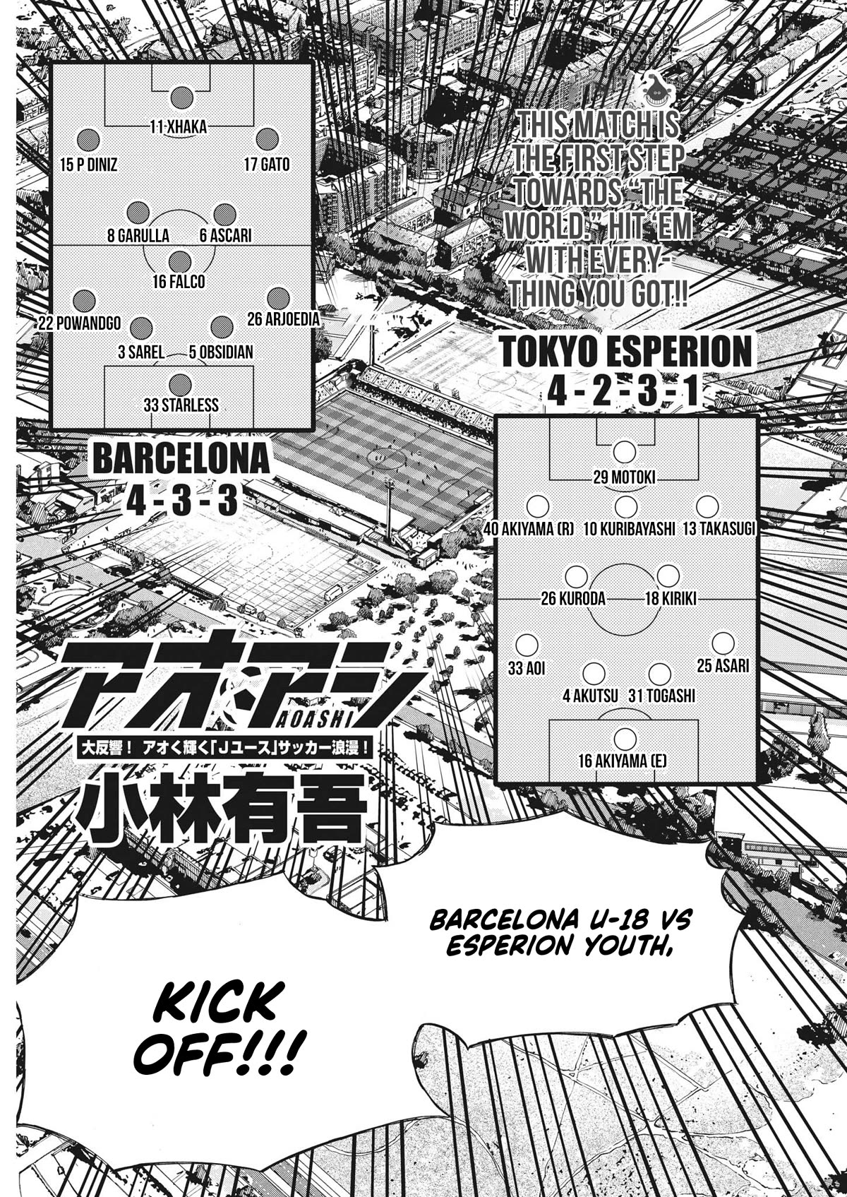 Ao Ashi Chapter 349 page 2 - Chapter 349: Alkass Cup Group D, Match vs Barcelon U-18