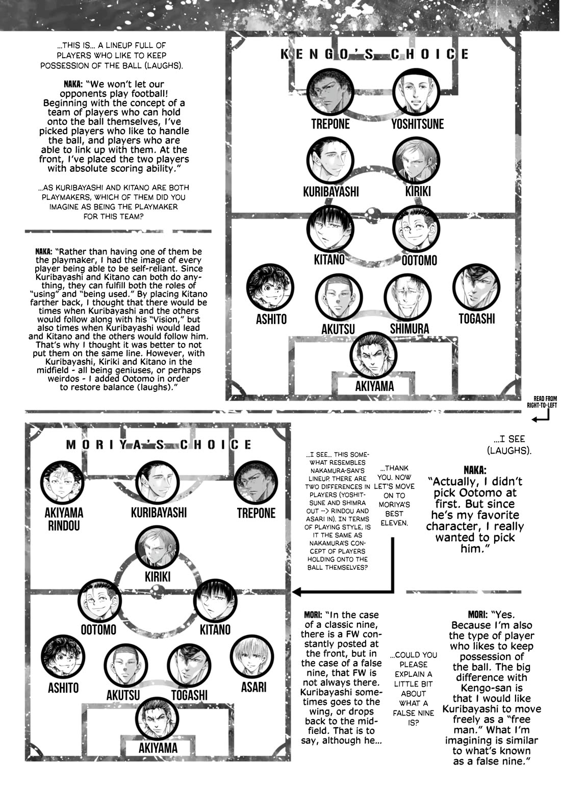 Ao Ashi Chapter 393.5 page 3 - Chapter 393.5: Kengo Nakamura x Kentaro Moriya Best 11 Dialogue Interview