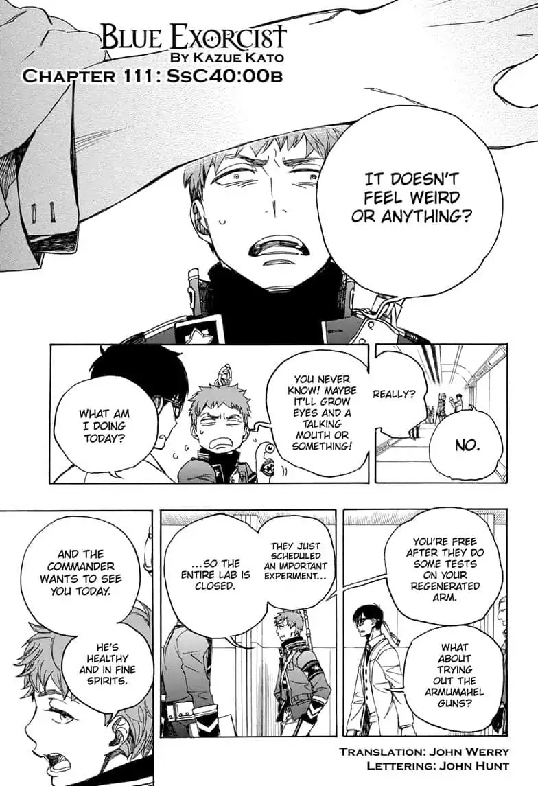 Ao no Exorcist Chapter 111 page 1 - Chapter 111: SsC40:00B