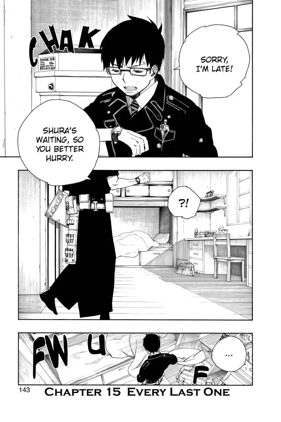 Ao no Exorcist Chapter 15 page 1 - Chapter 15: Every Last One