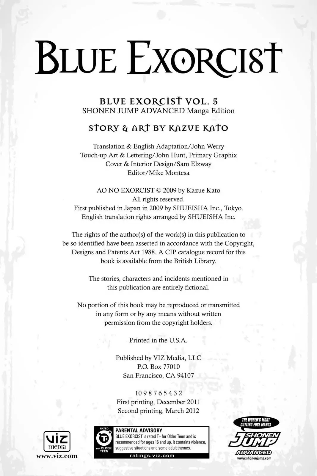 Ao no Exorcist Chapter 19.5 page 13 - Vol.5 Chapter Bonus: Character Case Files & Illustrated Guide to Satan
