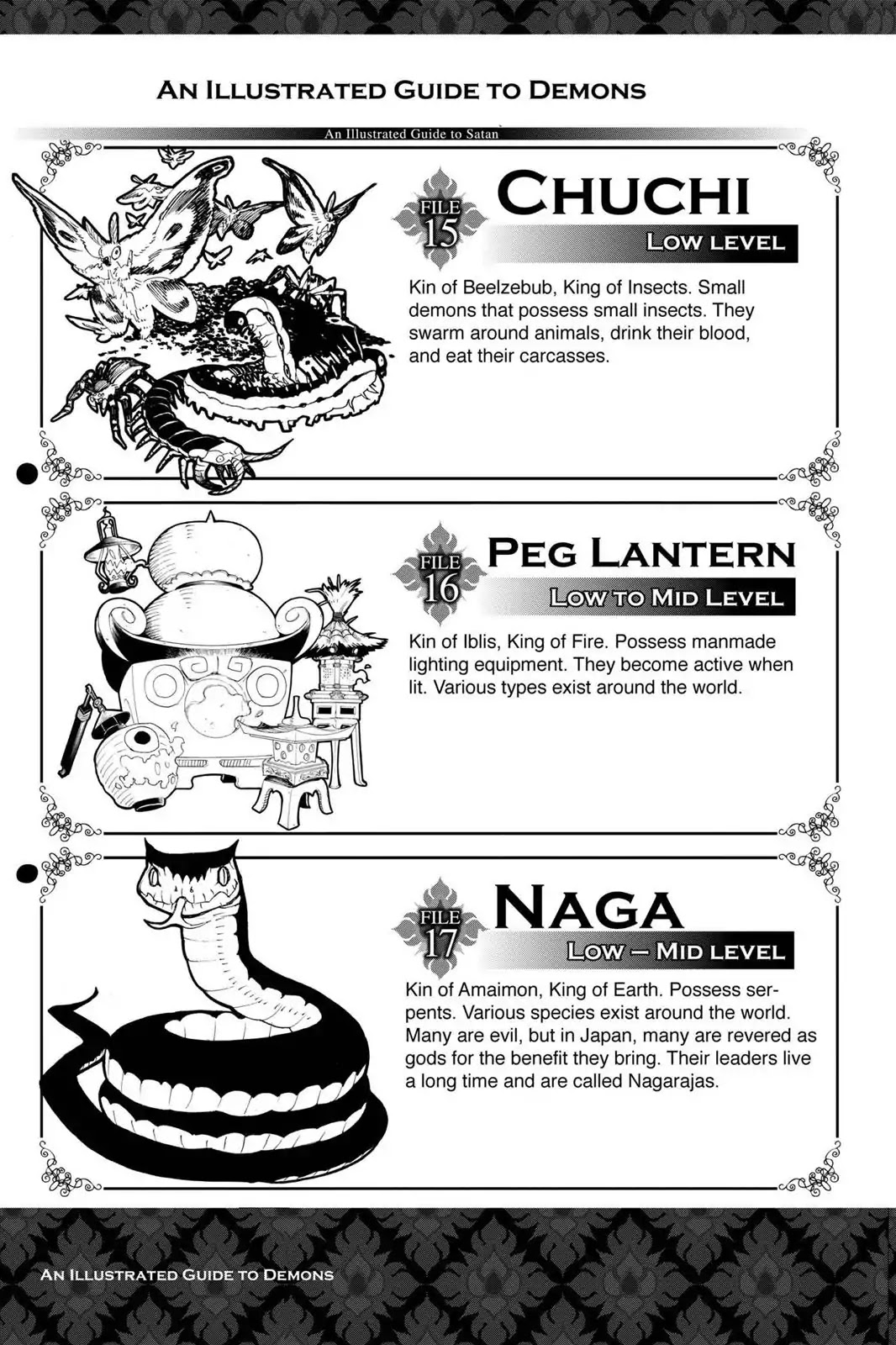 Ao no Exorcist Chapter 19.5 page 7 - Vol.5 Chapter Bonus: Character Case Files & Illustrated Guide to Satan