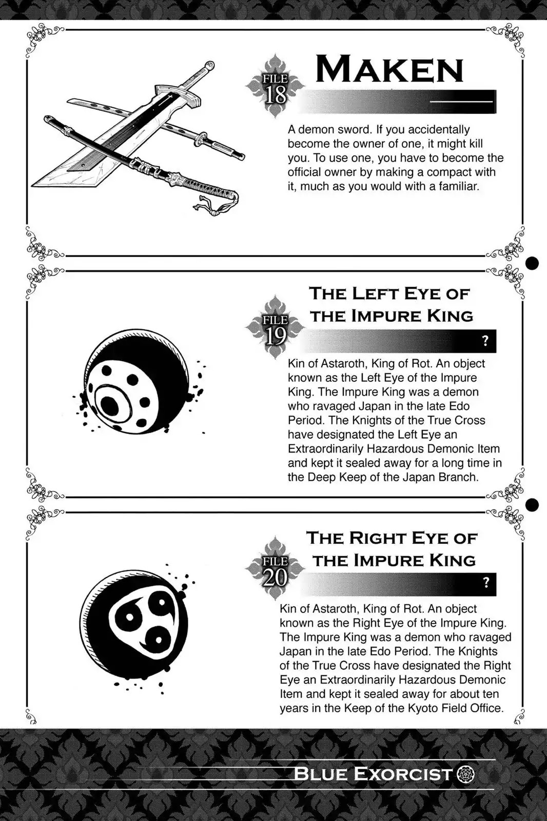 Ao no Exorcist Chapter 19.5 page 8 - Vol.5 Chapter Bonus: Character Case Files & Illustrated Guide to Satan