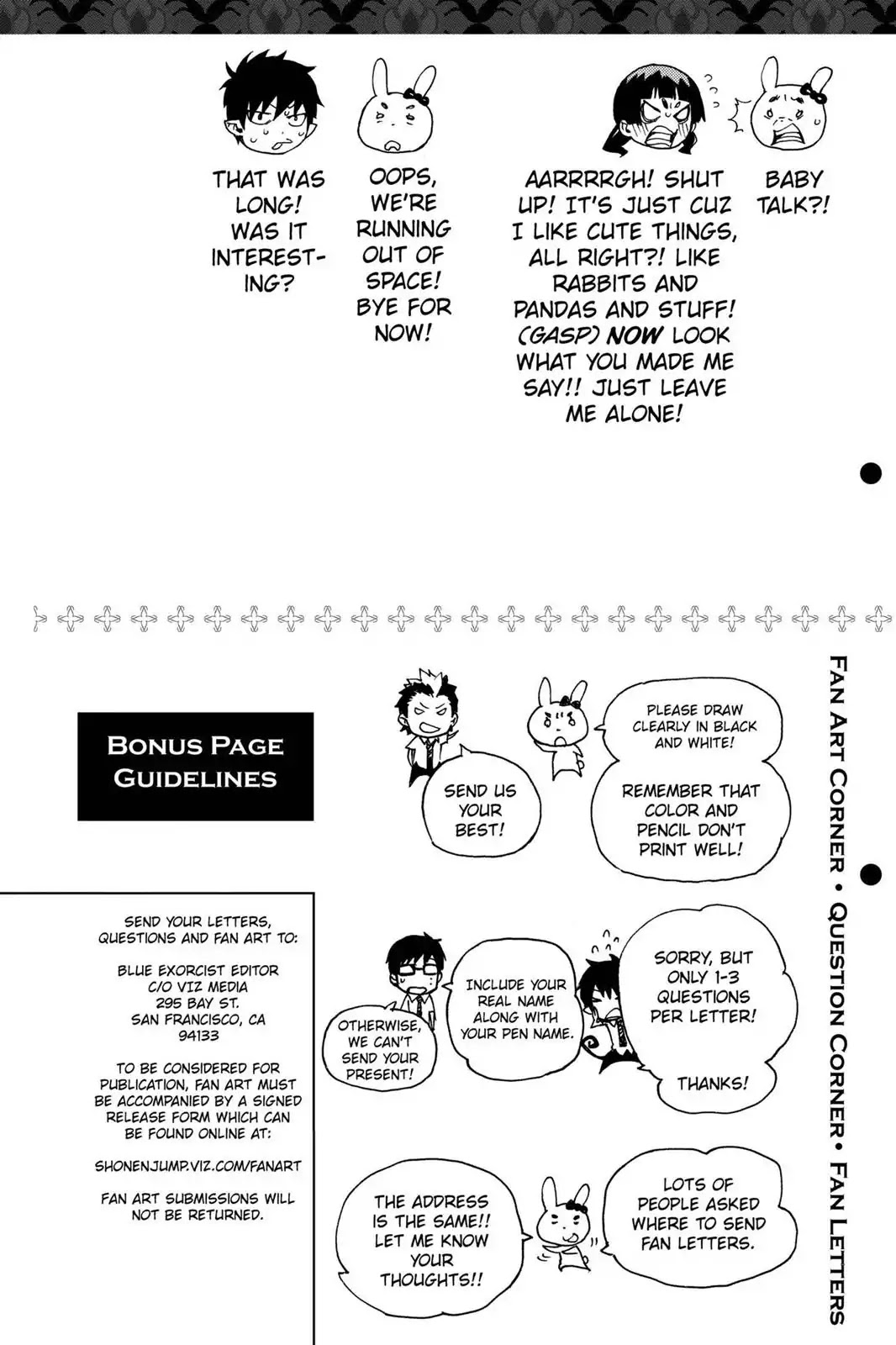 Ao no Exorcist Chapter 27.5 page 10 - Vol.7 Chapter Bonus: Question Corner α